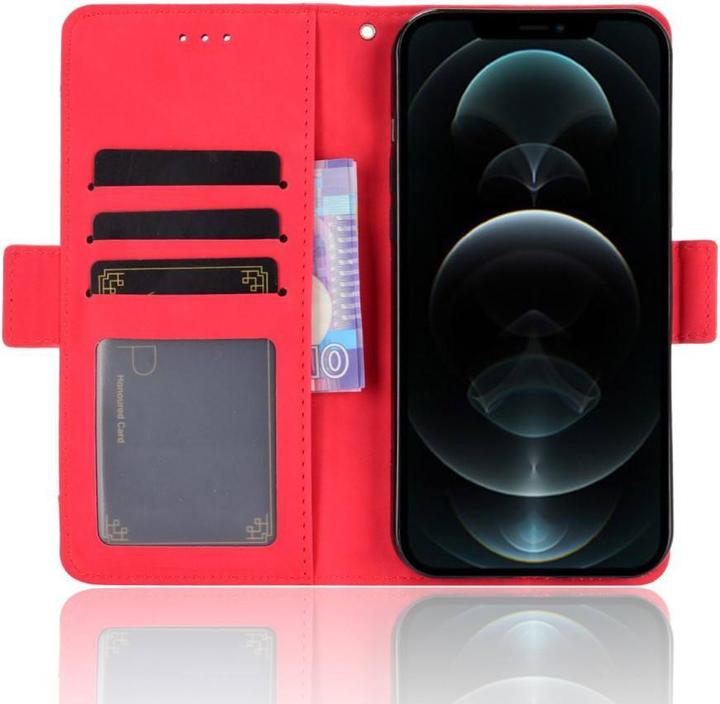 Actual product image Cover-Discount iPhone 13 mini - case with many card slots red (Apple iPhone 13 mini)