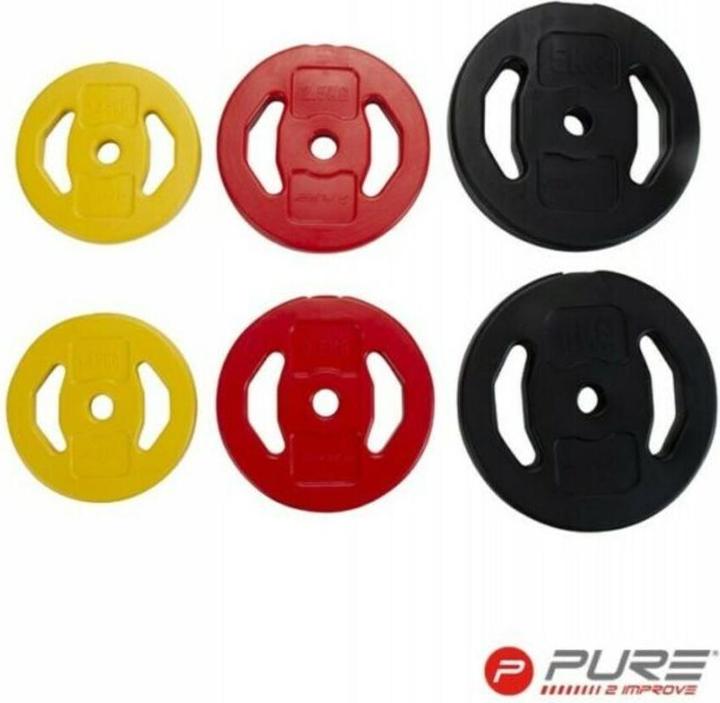 Immagine prodotto Pure2improve Set di bilancieri Incl. pesi (2 x 5 kg, 2 x 2,5 kg, 2 x 1,25 kg)