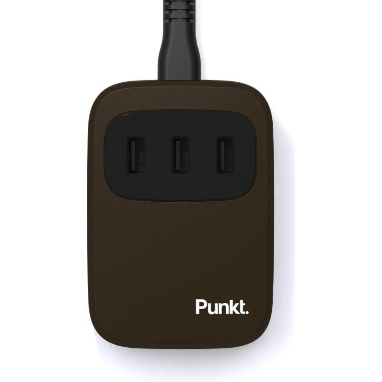 Punkt. UC01 USB Ladestation, USB Ladegerät, Braun