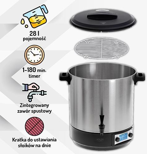 Actual product image Adler Pasteurisation pot AD 4496 (28 l)