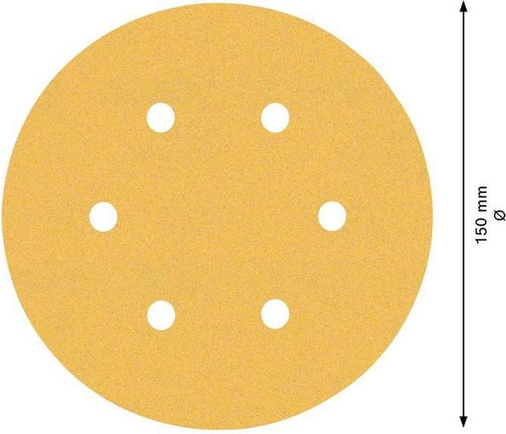 Produktbild Bosch Professional Zubehör EXPERT C470 Schleifpapier mit 6 Löchern für Exzenterschleifer, 150 mm, G 120, 5-tlg. (120)