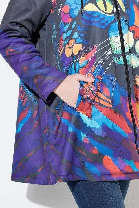 Produktbild Ulla Popken Jacke, Katze, Teddyfutter, A-Linie, Kapuze, Langarm (46, 48)