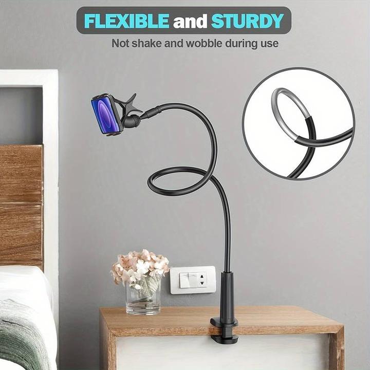 Image du produit PhoneLook Support flexible et ajustable pour téléphone portable 1,3 mètre avec pince universelle pour bord de