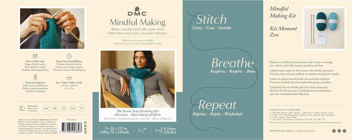 Actual product image DMC Mindful Making scarf knitting set
