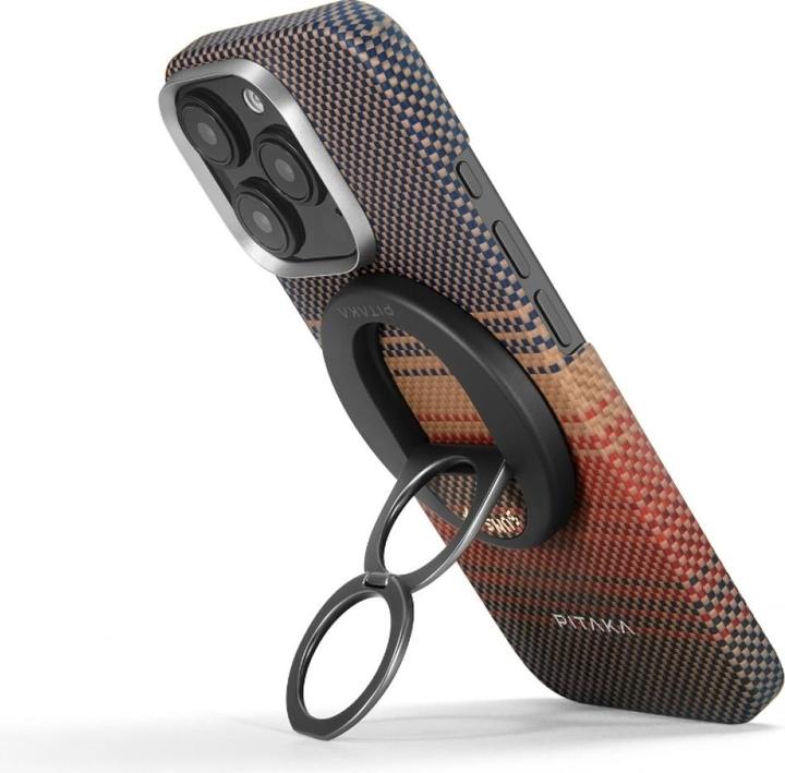 Actual product image Pitaka Magnetic holder MagEZ Grip 3 MagSafe for phone sunset