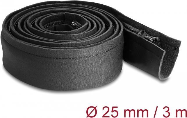 Produktbild Delock Kabelschlauch mit Reissverschluss 3 m x 100 mm Schwarz (Kabelschlauch, 300 cm)