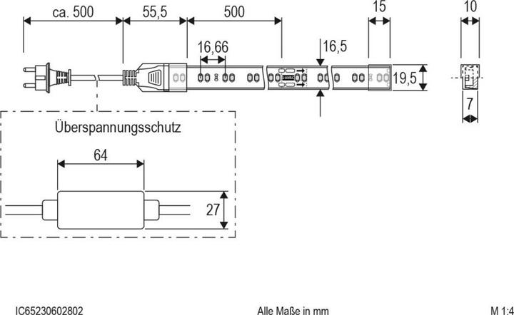 Image du produit EVN Bande lumineuse LED IP65 230V 8W/m 547lm/m 3000K L 500cm (Blanc, 500 cm, Intérieur)