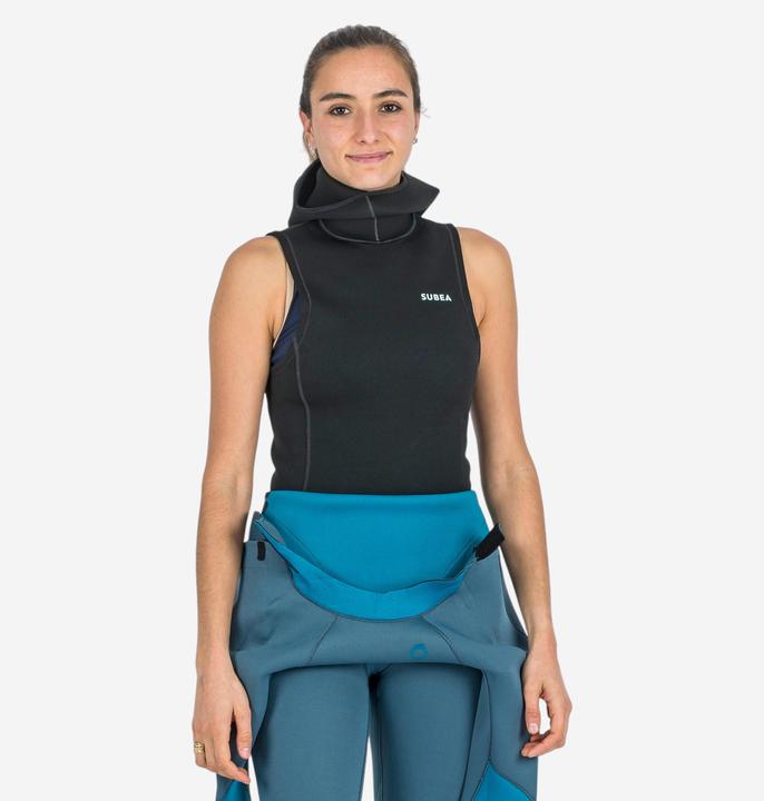 Image du produit Subea Top de plongée avec capuche 3/2 mm néoprène - Noir/Gris (3/2 mm, S)
