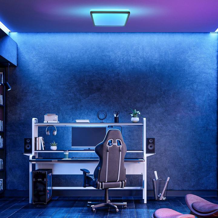 Image du produit B.K.Licht Panneau LED RGB/W ultraplat,noir, 1xLED/15W (1850 lm)