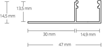 Produktbild Galaxy Profiles Trockenbauprofil seitlich LED-Breite 14mm, L2000mm