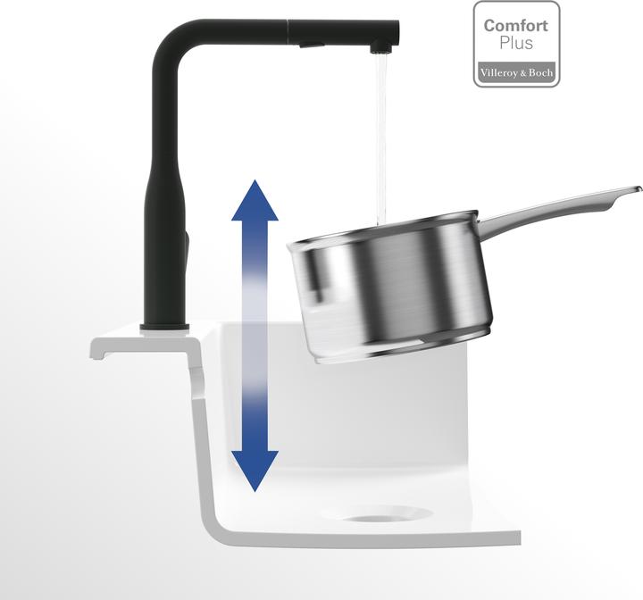 Actual product image Villeroy & Boch Subway Style Shower kitchen tap, stainless steel