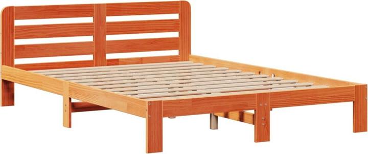 Produktbild vidaXL Massivholzbett Holzbett Bett mit Regal ohne Matratze Weiss 180x200cm (180 x 200 cm)