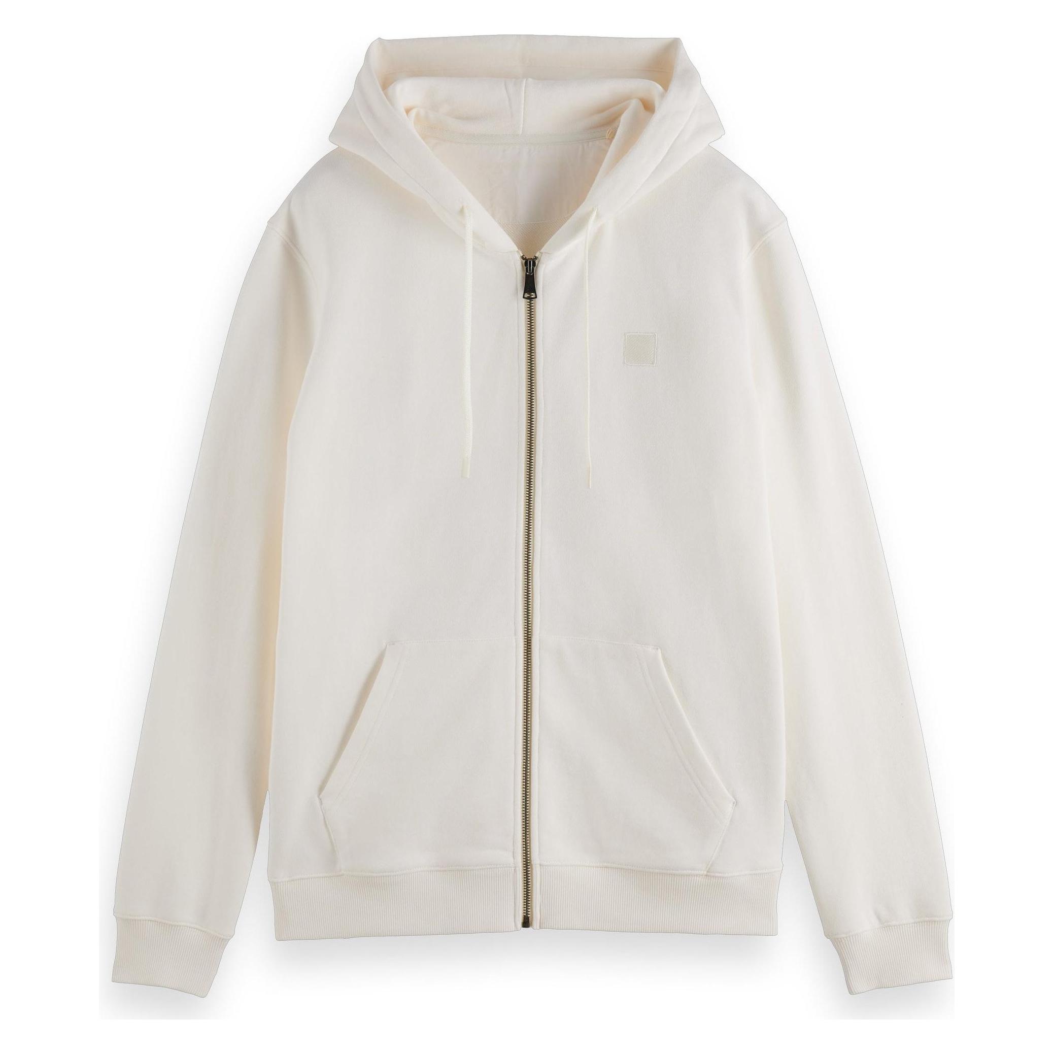 Scotch & Soda, Mannen, Springer, Regular Full Zip Logo Hoodie, Wit, (Xxl)