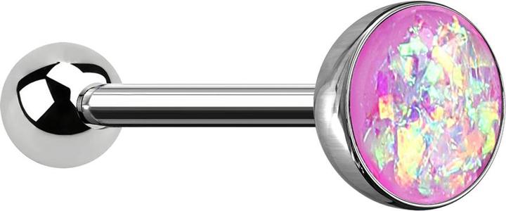 Immagine prodotto Star Piercing Barbell silber mit Kugel und Kugel Opal violett (senza ottone, Acciaio chirurgico 316L)