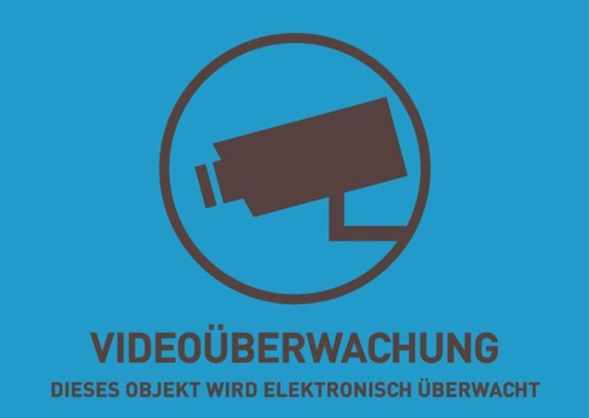 Actual product image Abus Warn Sticker "Videoüberwachung", german