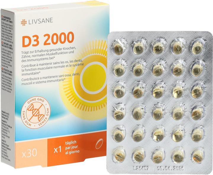 Actual product image Livsane Vitamin D3 2000 Tabl (30 Piece, Pills, 21 g)