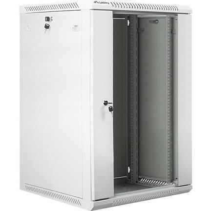 Lanberg WF01-6618-10S Rack 18U Wandmontiertes Regal (18 HE, 19 Zoll Rack), Serverschrank, Grau