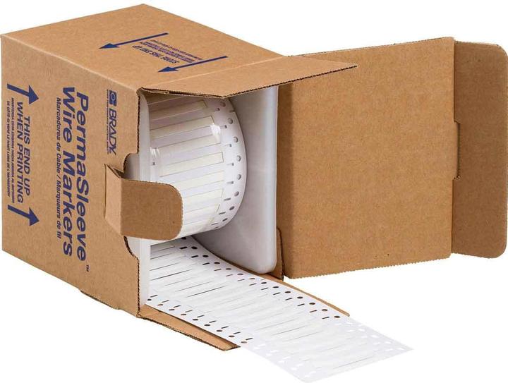 Actual product image Brady 3PS-125-2-WT-S, B-342, Permasleeve, heat-shrinkable polyolefin, white, 50.8 x 6mm, for cable
