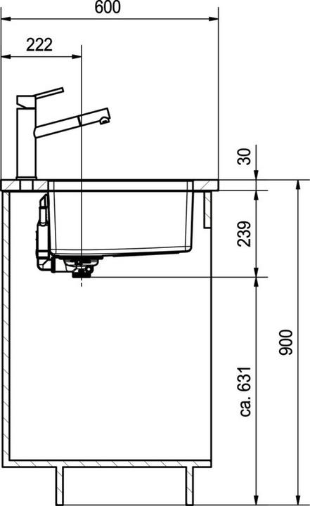 Actual product image Franke Maris MRX 110-34 Inox Siebk. (Undermount sink, 44 cm, 38 cm)