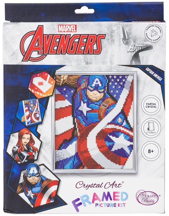 Actual product image Craft Buddy Captain America, 21x25cm Picture with Frame Crystal Art