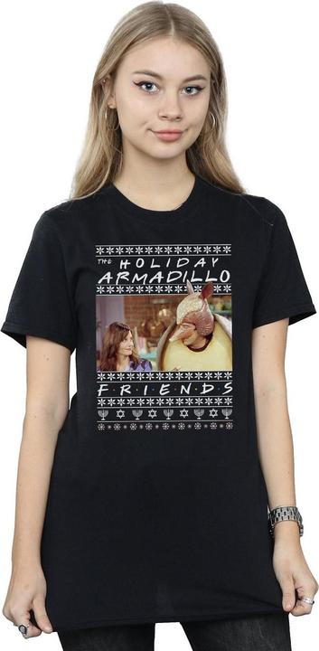 Actual product image Friends Womens/Ladies Fair Isle Holiday Armadillo Cotton Boyfriend T-Shirt (XXL)