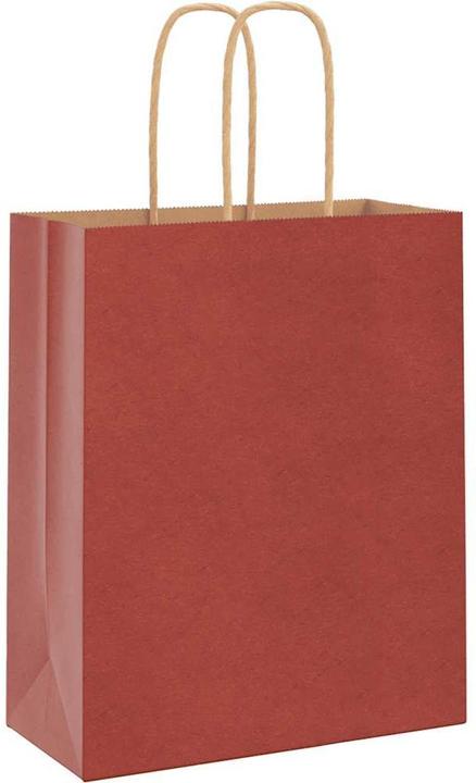 Actual product image VidaXL Kraft paper bags 50 pcs. with handle red 18x8x22 cm paper bag (Gift bag, 50 x)