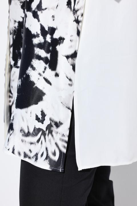 Immagine prodotto Ulla Popken Blusa dal taglio svasato con batik, colletto da camicia e maniche a 3/4 (60)