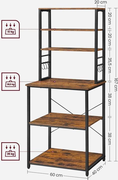 Actual product image Songmics Buffet (60×40×167 cm)