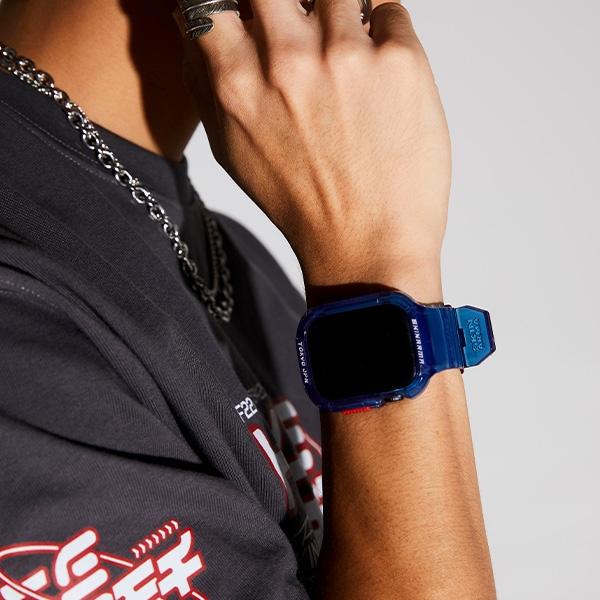 Produktbild Skinarma Band+Case Saido 2in1 Apple Watch 45/44mm dark blue (Edelstahl, Kunststoff, Silikon)