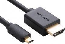 Produktbild Ugreen Micro HDMI - HDMI Cable 4K 3D 2m (black) (2 m, HDMI, 2.0)
