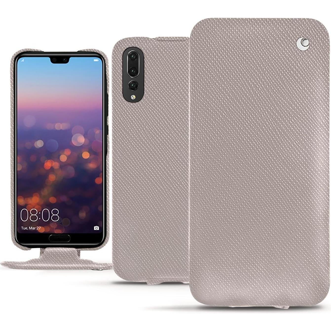 Noreve Lederschutzhülle vertikal (Huawei P20 Pro), Smartphone Hülle, Beige