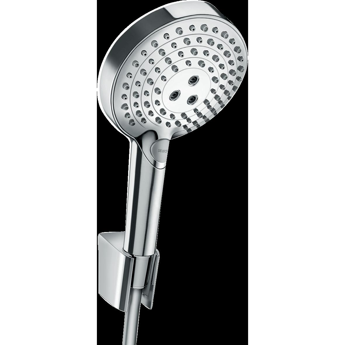 Thumbnail - hansgrohe, Duschbrause, Raindance Select S Duschkopfhalterungset 120 PowderRain mit Duschschlauch 125 cm (3 Strahlarten,...