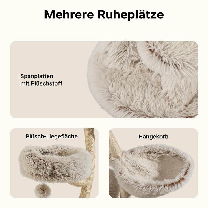 Produktbild Wiltec Designer Kratzbaum (155 cm, Creme, Grau)