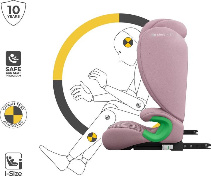 Produktbild KinderKraft Car seat JUNIOR FIX 2 PLUS i-Size pink (Kindersitz, ECE R129/i-Size Norm)