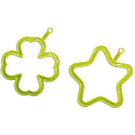 Silikomart Eggset 2d Quadrifoglio e Stella 146x140 H 10 Mm, Cuociuova, Verde