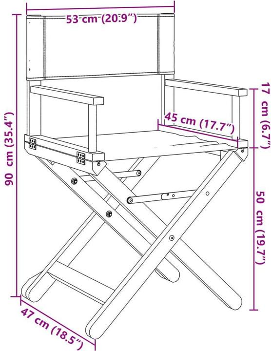 Produktbild vidaXL Klappbare Gartenstühle 2 Stk. Stoff