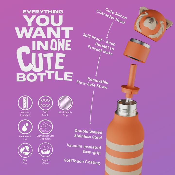 Actual product image Asobu BESTIE BOTTLE - EMBER The Red Panda (0.46 l)