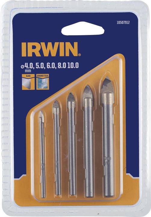 Actual product image Irwin Glass & Tile Drill Set 5 pcs. (4.5, 5, 6, 8, 10 mm)