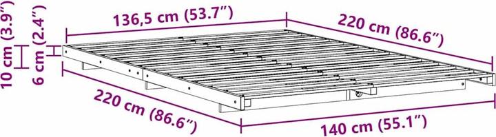 Produktbild vidaXL Bettgestell (140 x 220 cm)