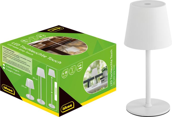 Idena LED table lamp battery white 37cm dimmable indoor and outdoor