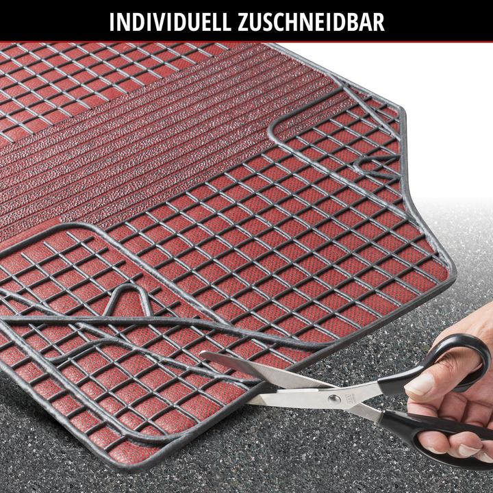 Actual product image Walser Universal rubber car mat set, 4-piece car mats, can be cut to size, anti-slip (2 front mats + 2 rear mats)