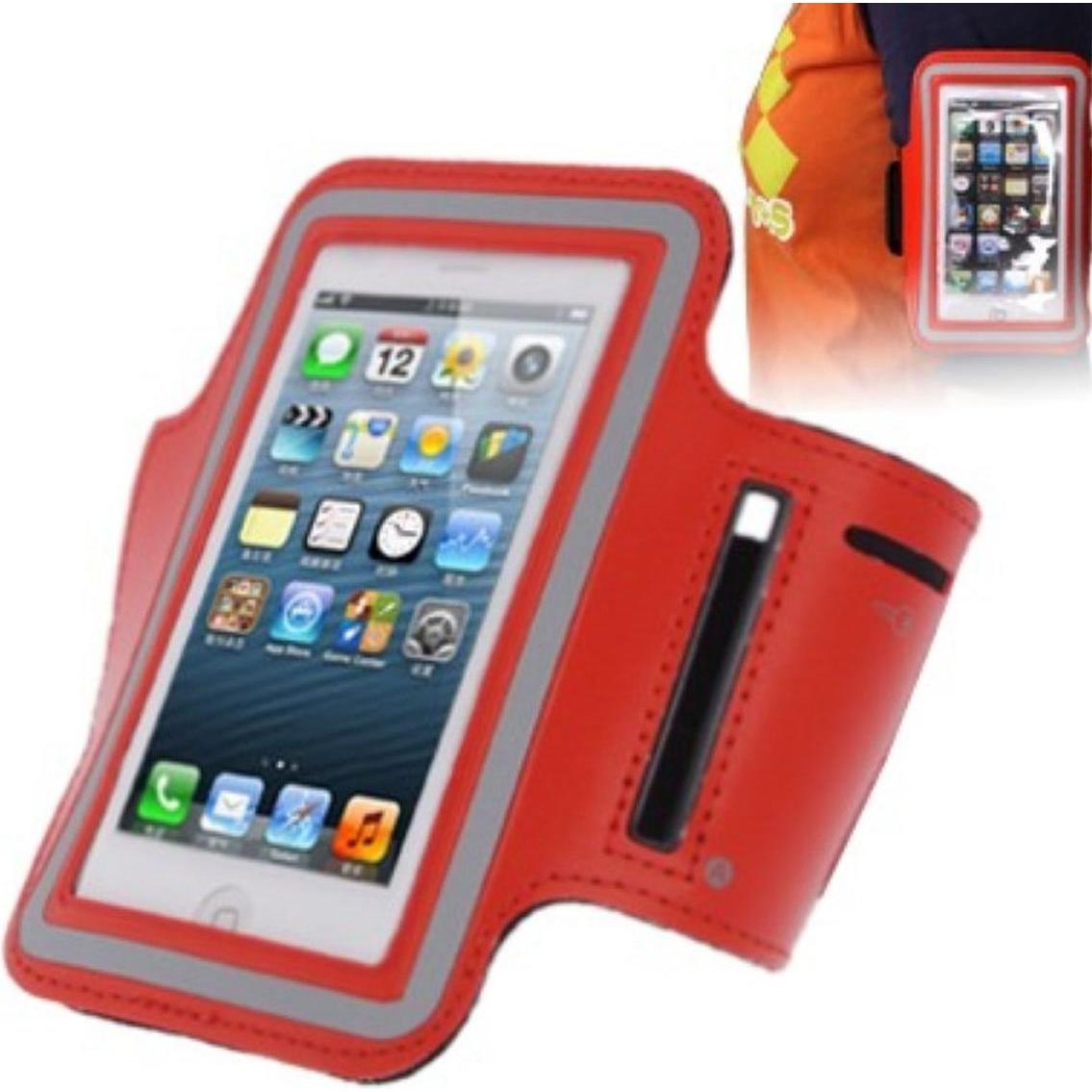 König Design Sportarmband Tasche für Handy iPhone 5 / 5s / 5c rot, Smartphone Sportarmband, Rot