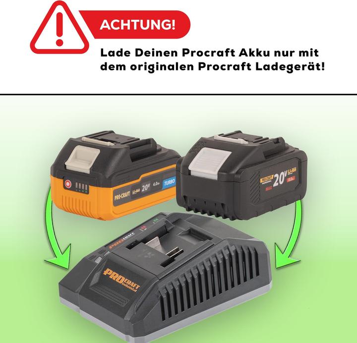 Produktbild Procraft 20/2 Doppel Ladegerät 20 V für Li-Ion Akkus 2 A (20 V)