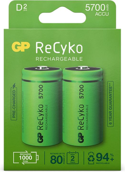 Produktbild GP Batteries ReCyko (2 Stk., D, 5700 mAh)