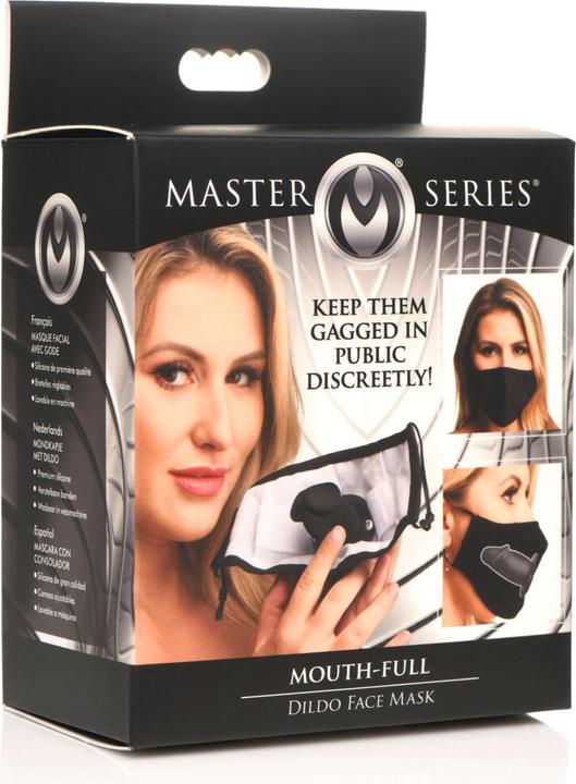Actual product image Master Series Mouth-Full Dildo Face Mask - Black