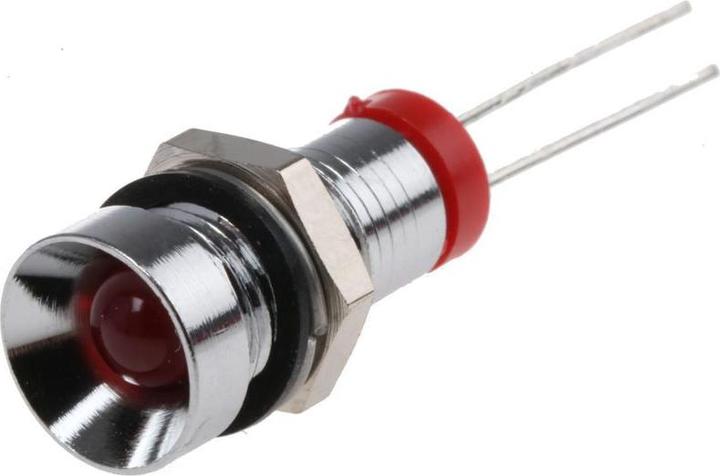 Produktbild RS PRO LED rot versenkt IP67 8mm Chrom satin