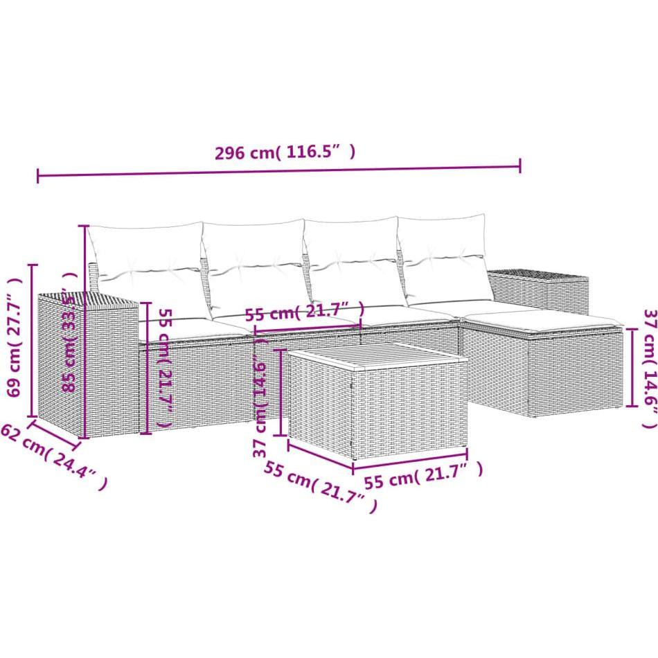 Thumbnail - VidaXL, Gartenlounge, 10-tlg. Garten-Lounge-Set mit Kissen