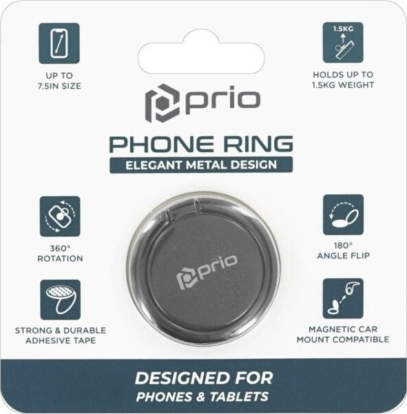 Produktbild prio Metall-Handyring glänzend-schwarz