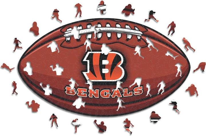 Actual product image Iconic NFL - Cincinnati Bengals– Football with Logo - Wooden Puzzle Size S (150 pieces) (150 pieces)