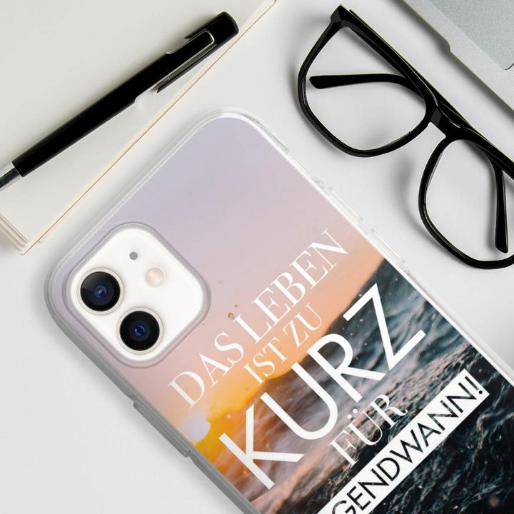Produktbild DeinDesign Silikon Hülle für Apple iPhone 12 mini Handyhülle Case Smartphone Schutzhülle Spruch Meer (Apple iPhone 12 mini)